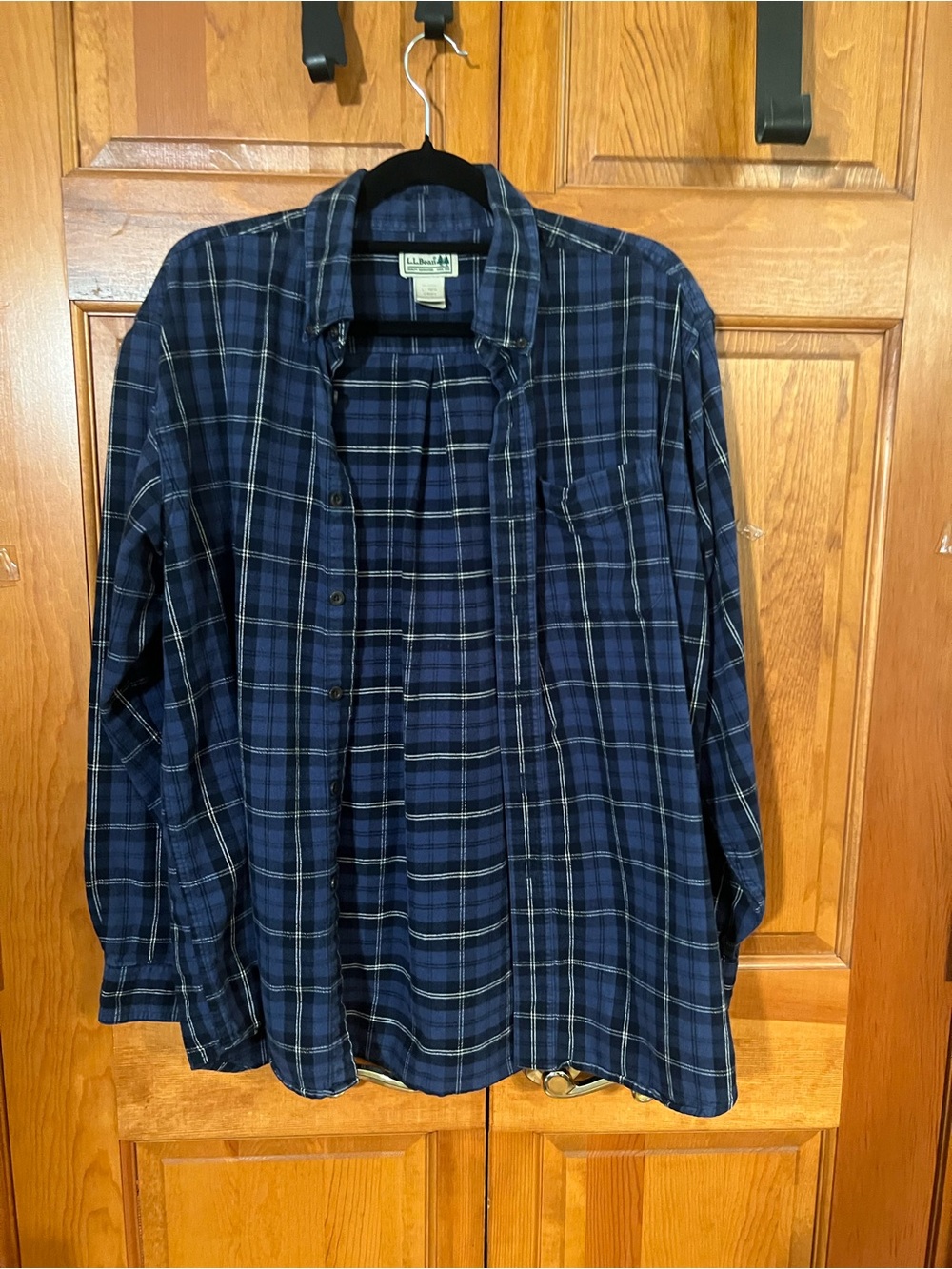 L.L. Bean Men’s Blue Plaid Button-Down Shirt
